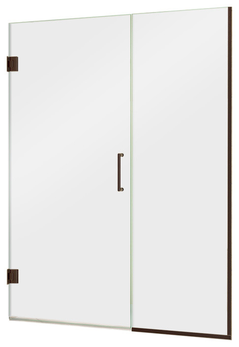 Unidoor Plus 51-1/2 to 52 in. W x 72 in. H Hinged Shower Door, Oil Rubbed Bronze