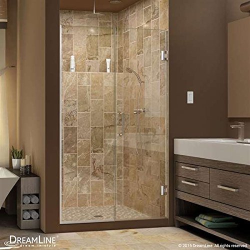 Unidoor Plus 58 to 58-1/2 in. W x 72 in. H Hinged Shower Door, Brushed Nickel