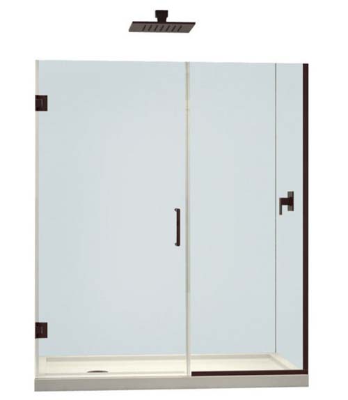Unidoor Plus 60 to 60-1/2 in. W x 72 in. H Hinged Shower Door, Oil Rubbed Bronze
