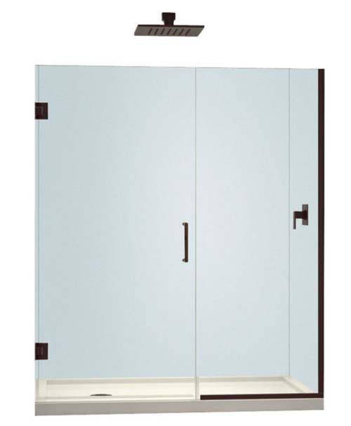 Unidoor Plus 53-1/2 to 54 in. W x 72 in. H Hinged Shower Door, Oil Rubbed Bronze