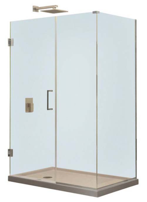 Unidoor Plus 29 in. W x 30-3/8 in. D x 72 in. H Hinged Shower Enclosure, Chrome
