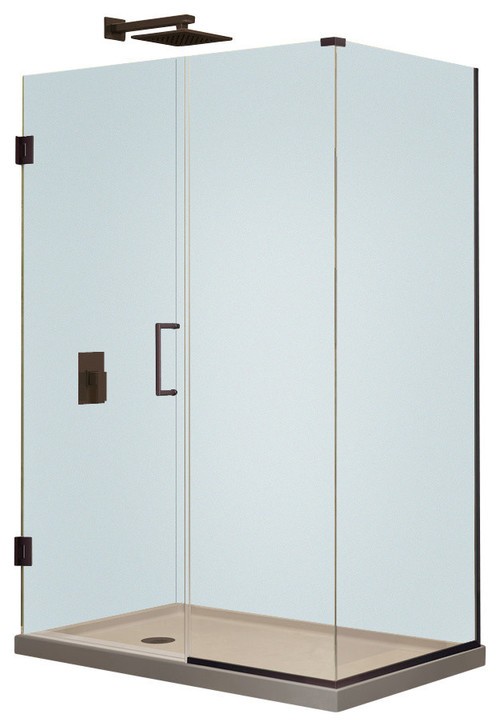 Unidoor Plus 29" x 30-3/8" x 72" Hinged Shower Enclosure, Oil Rubbed Bronze