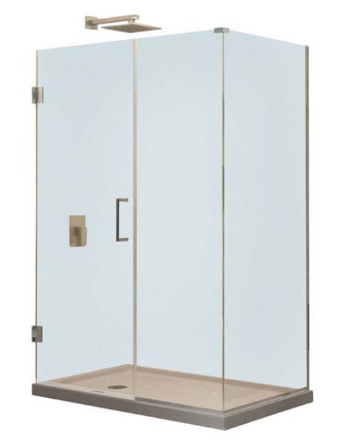 Unidoor Plus 29 in. W x 34-3/8 in. D x 72 in. H Hinged Shower Enclosure, Chrome