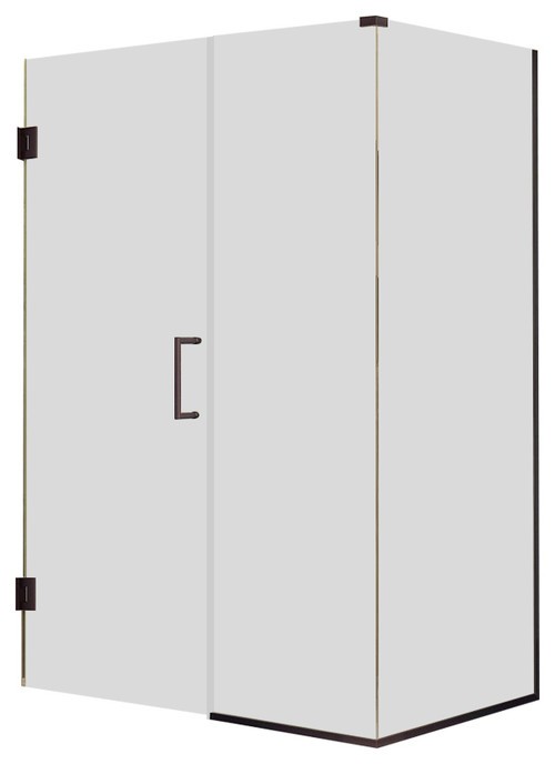 Unidoor Plus 29" x 34-3/8" x 72" Hinged Shower Enclosure, Oil Rubbed Bronze