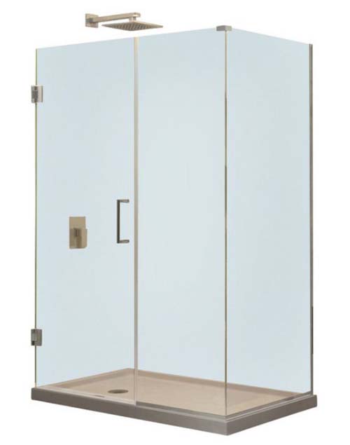 Unidoor Plus 30 in. W x 34-3/8 in. D x 72 in. H Hinged Shower Enclosure, Chrome