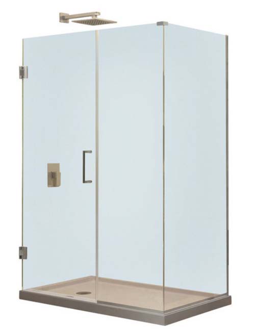Unidoor Plus 34 in. W x 30-3/8 in. D x 72 in. H Hinged Shower Enclosure, Chrome