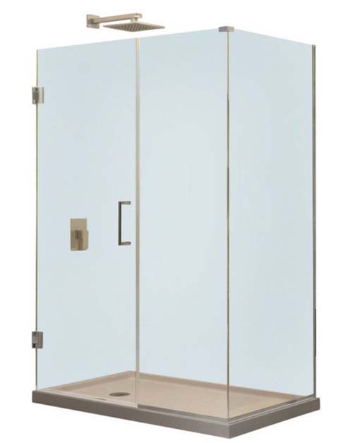 Unidoor Plus 35 in. W x 34-3/8 in. D x 72 in. H Hinged Shower Enclosure, Chrome