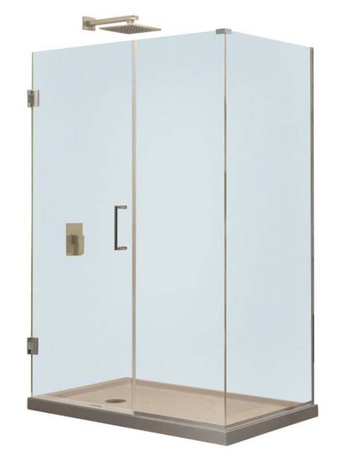 Unidoor Plus 36 in. W x 34-3/8 in. D x 72 in. H Hinged Shower Enclosure, Chrome