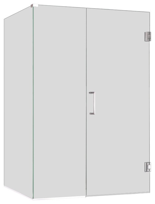 Unidoor Plus 43-1/2 in. x 34-3/8 in. x 72 in. Hinged Shower Enclosure, Chrome