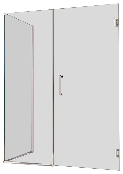 Unidoor Plus 50 in. W x 34-3/8 in. D x 72 in. H Hinged Shower Enclosure, Chrome