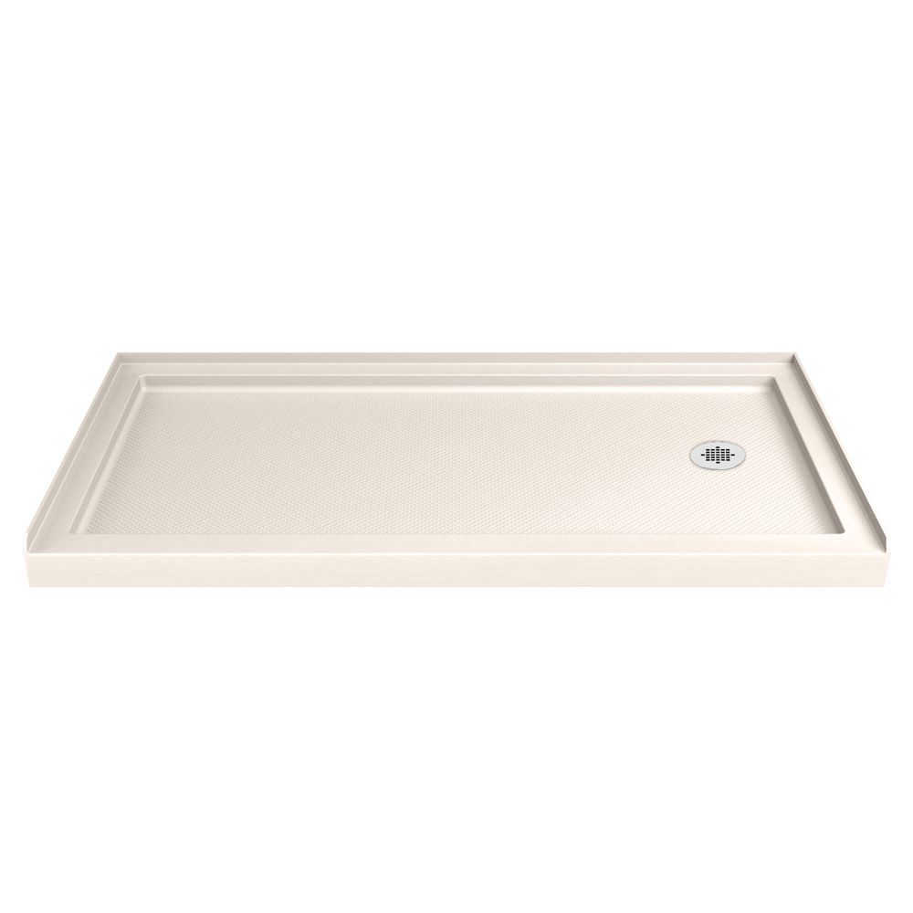 DreamLine SlimLine 30 in. D x 60 in. W x 2 3/4 in. H Center Drain Single Threshold Shower Base in Biscuit