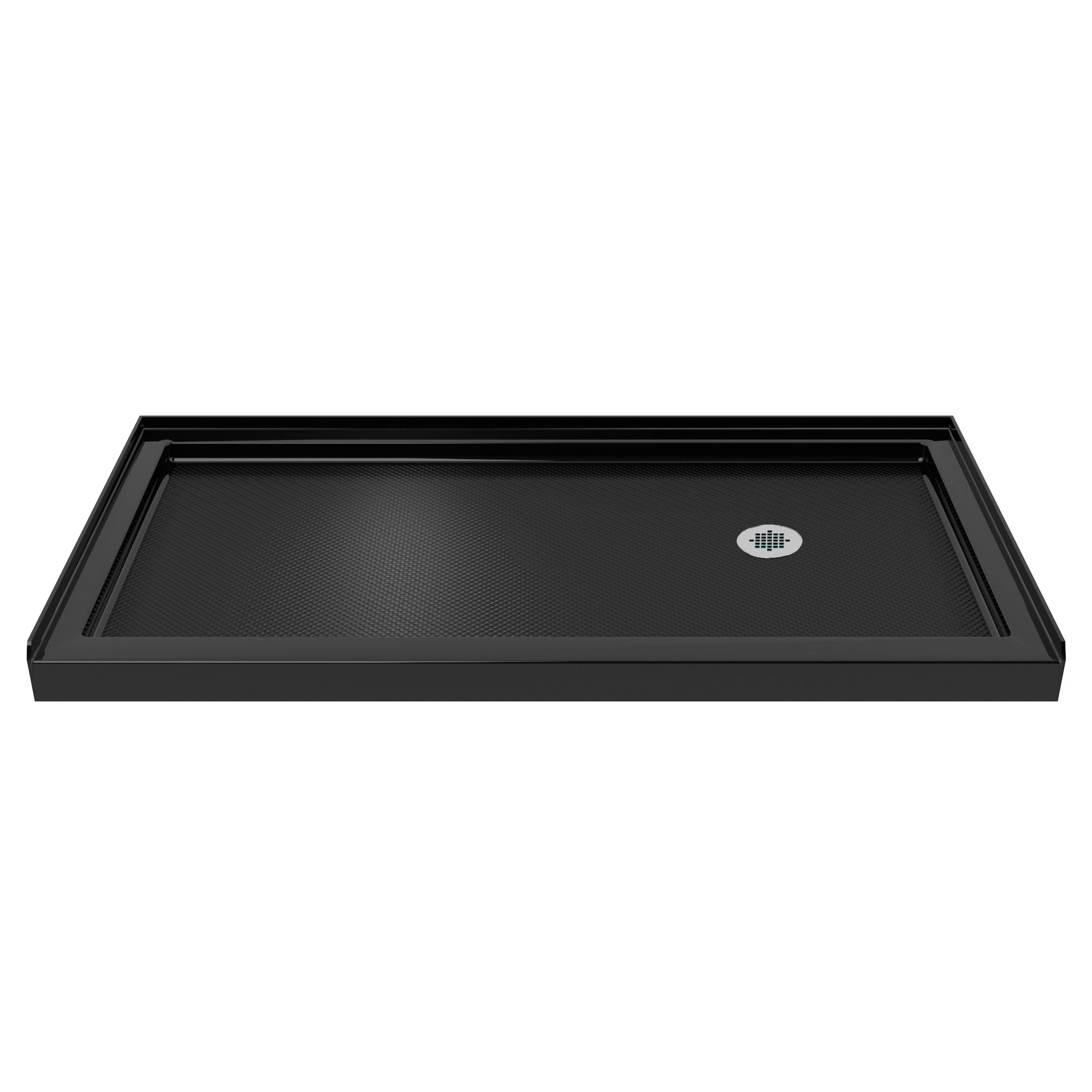 DreamLine SlimLine 32 in. D x 60 in. W x 2 3/4 in. H Right Drain Single Threshold Shower Base in Biscuit