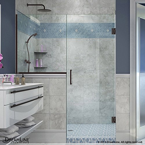 DreamLine Unidoor Plus 60-60 1/2 in. W x 72 in. H Hinged Shower Door with 34 in. Half Panel, Clear Glass, Oil Rubbed Bronze