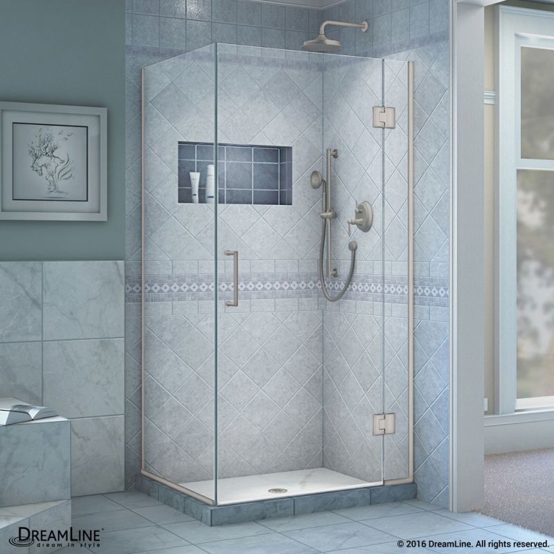 DreamLine Unidoor-X 29 3/8 in. W x 30 in. D x 72 in. H Hinged Shower Enclosure in Brushed Nickel