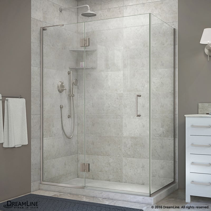 DreamLine Unidoor-X 47 3/8 in. W x 30 in. D x 72 in. H Hinged Shower Enclosure in Brushed Nickel