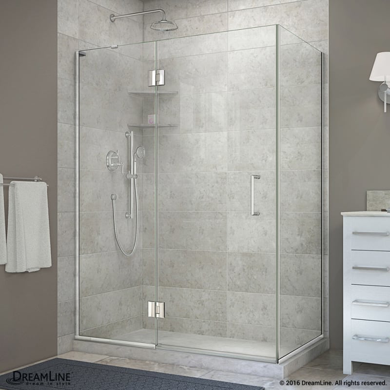 DreamLine Unidoor-X 48 3/8 in. W x 34 in. D x 72 in. H Frameless Hinged Shower Enclosure in Chrome