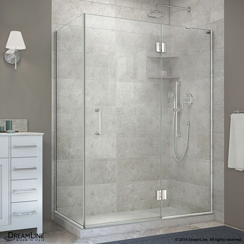 DreamLine Unidoor-X 47 3/8 in. W x 30 in. D x 72 in. H Hinged Shower Enclosure in Chrome