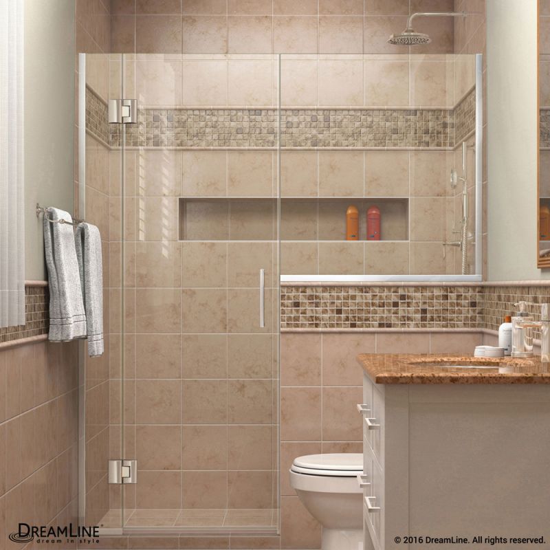 DreamLine Unidoor-X 72-72 1/2 in. W x 72 in. H Frameless Hinged Shower Door in Chrome