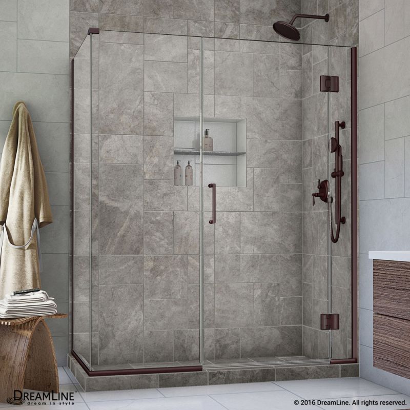 DreamLine Unidoor-X 59 1/2 in. W x 30 3/8 in. D x 72 in. H Frameless Hinged Shower Enclosure in Oil Rubbed Bronze