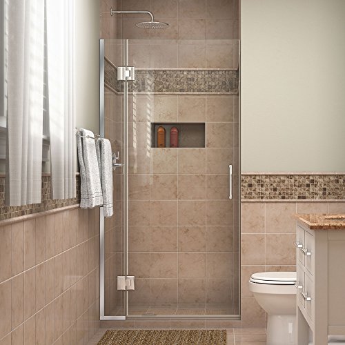 DreamLine Unidoor-X 30 in. W x 72 in. H Frameless Hinged Shower Door in Chrome