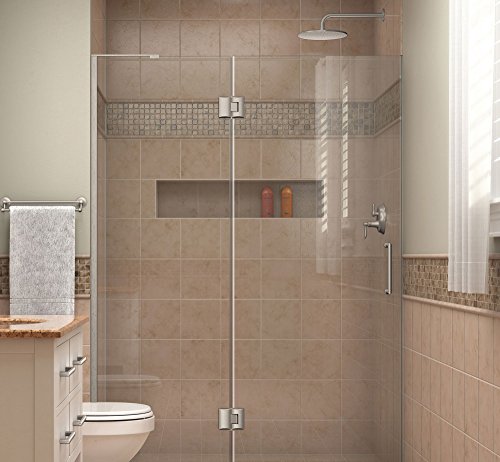 DreamLine Unidoor-X 48 in. W x 72 in. H Frameless Hinged Shower Door in Brushed Nickel