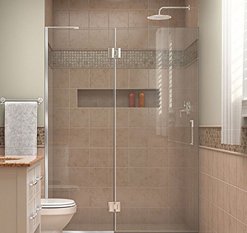 DreamLine Unidoor-X 49 in. W x 72 in. H Frameless Hinged Shower Door in Chrome