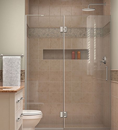 DreamLine Unidoor-X 51 in. W x 72 in. H Frameless Hinged Shower Door in Brushed Nickel