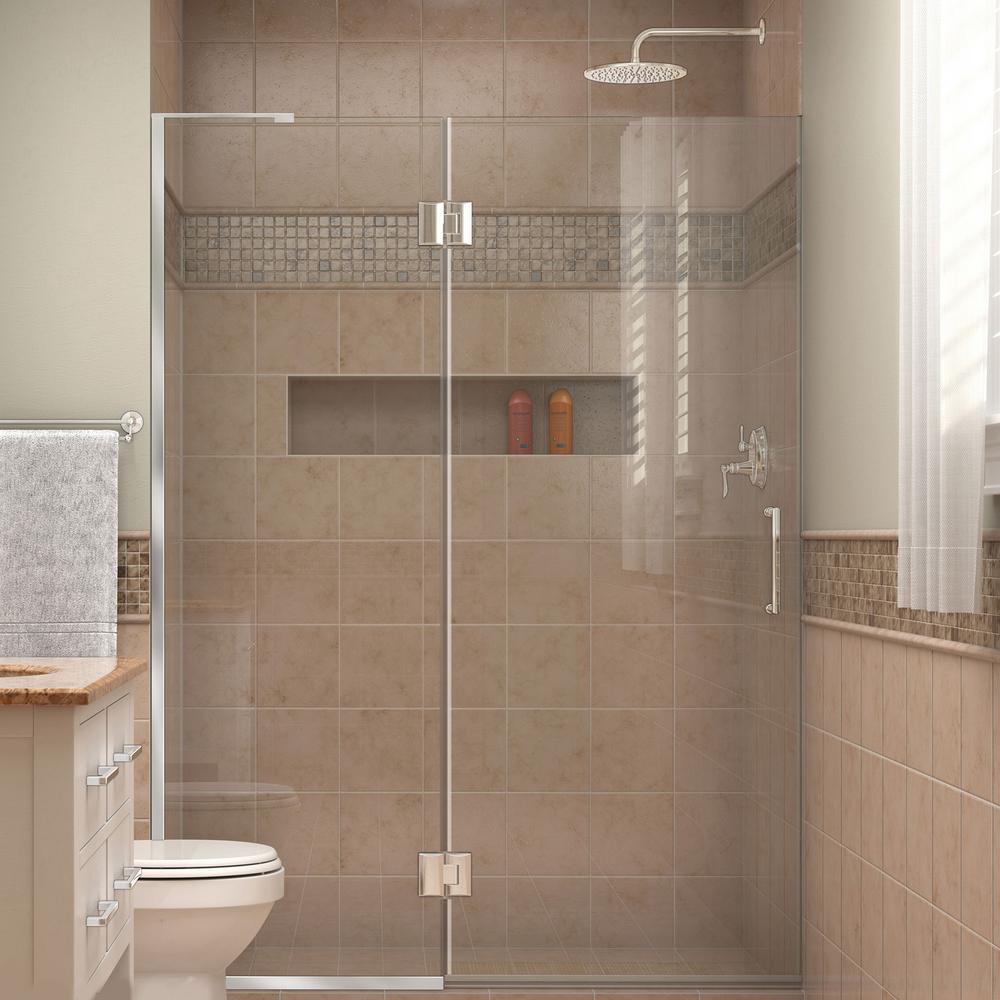 DreamLine Unidoor-X 52 in. W x 72 in. H Frameless Hinged Shower Door in Chrome