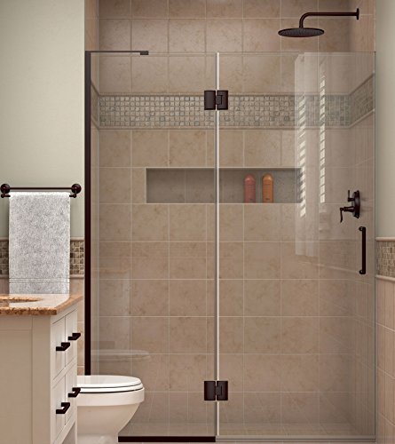 DreamLine Unidoor-X 52 in. W x 72 in. H Frameless Hinged Shower Door in Oil Rubbed Bronze