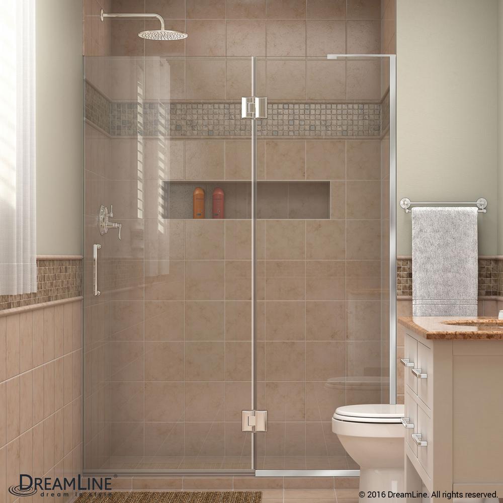 DreamLine Unidoor-X 47 in. W x 72 in. H Frameless Hinged Shower Door in Chrome