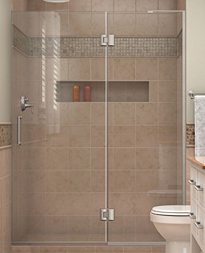 DreamLine Unidoor-X 54 in. W x 72 in. H Frameless Hinged Shower Door in Brushed Nickel