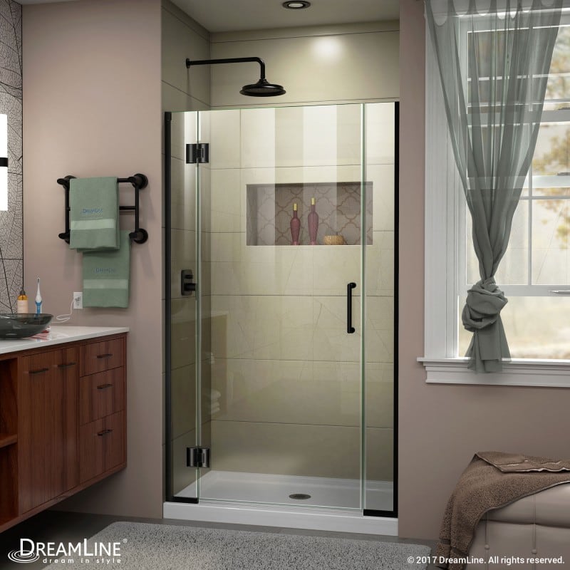 DreamLine Unidoor-X 35 1/2-36 in. W x 72 in. H Hinged Shower Door in Satin Black