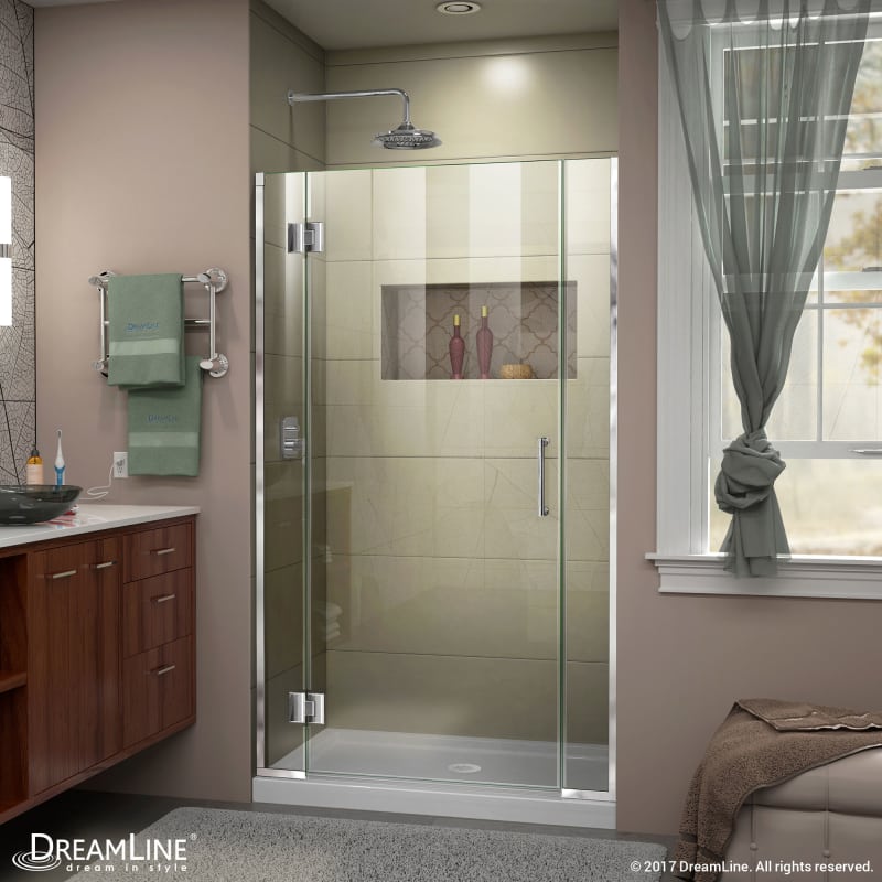 DreamLine Unidoor-X 35-35 1/2 in. W x 72 in. H Hinged Shower Door in Satin Black