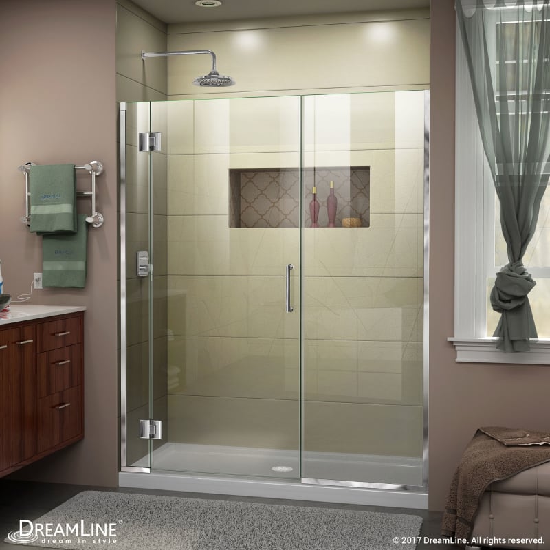 DreamLine Unidoor-X 51 1/2-52 in. W x 72 in. H Frameless Hinged Shower Door in Satin Black