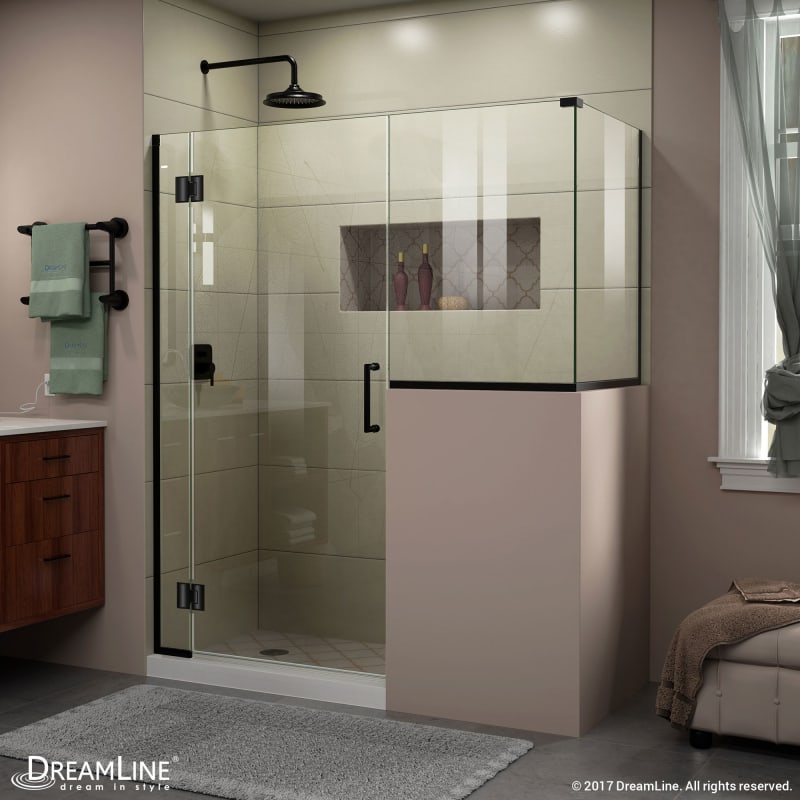 DreamLine Unidoor-X 59 in. W x 36 3/8 in. D x 72 in. H Hinged Shower Enclosure in Satin Black