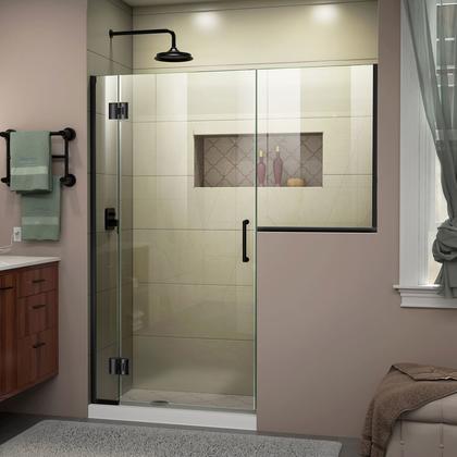 DreamLine Unidoor-X 60-60 1/2 in. W x 72 in. H Frameless Hinged Shower Door in Satin Black