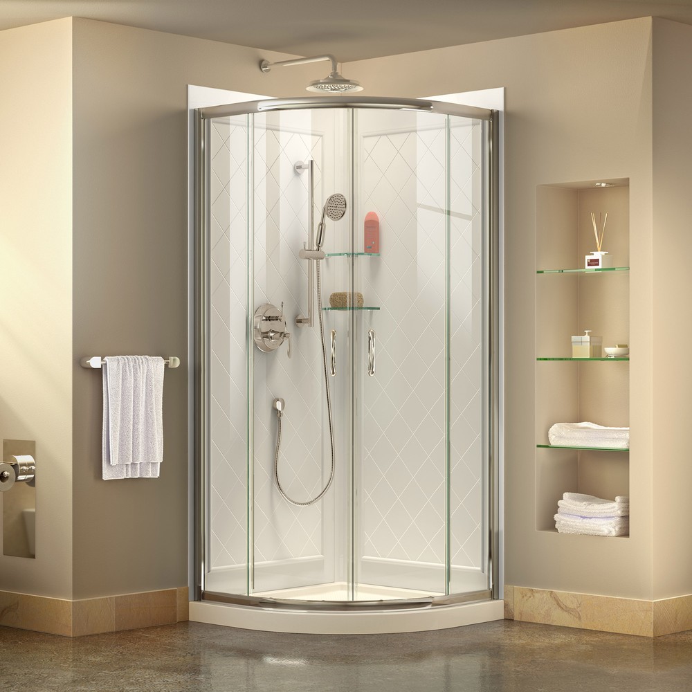 DreamLine Platinum Linea Surf 34 in. W x 72 in. H Single Panel Frameless Shower Screen in Polished Stainless Steel