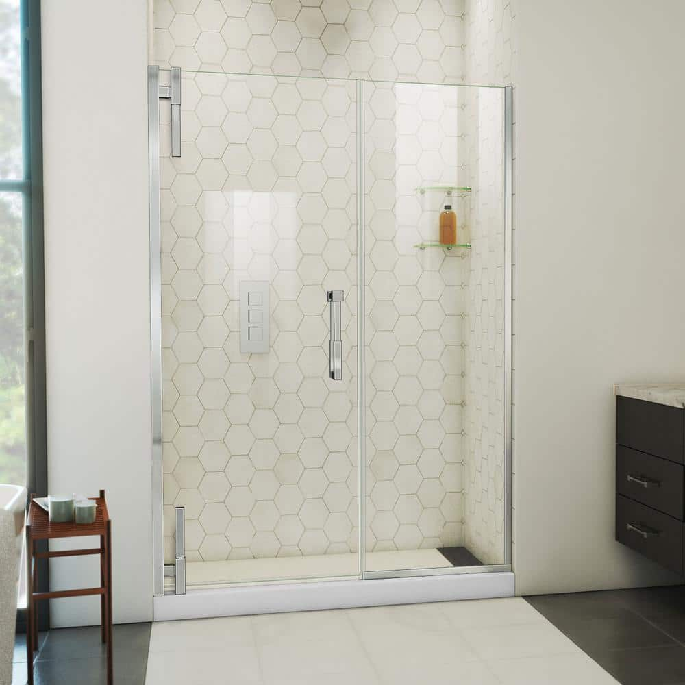 DreamLine Ascend 50 1/2-51 1/2 in. W x 72 in. H Frameless Pivot Shower Door in Chrome