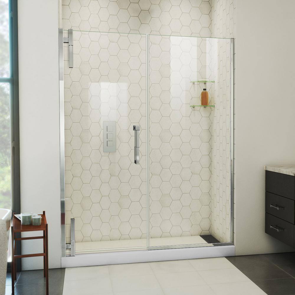 DreamLine Ascend 58-59 in. W x 72 in. H Frameless Pivot Shower Door in Chrome