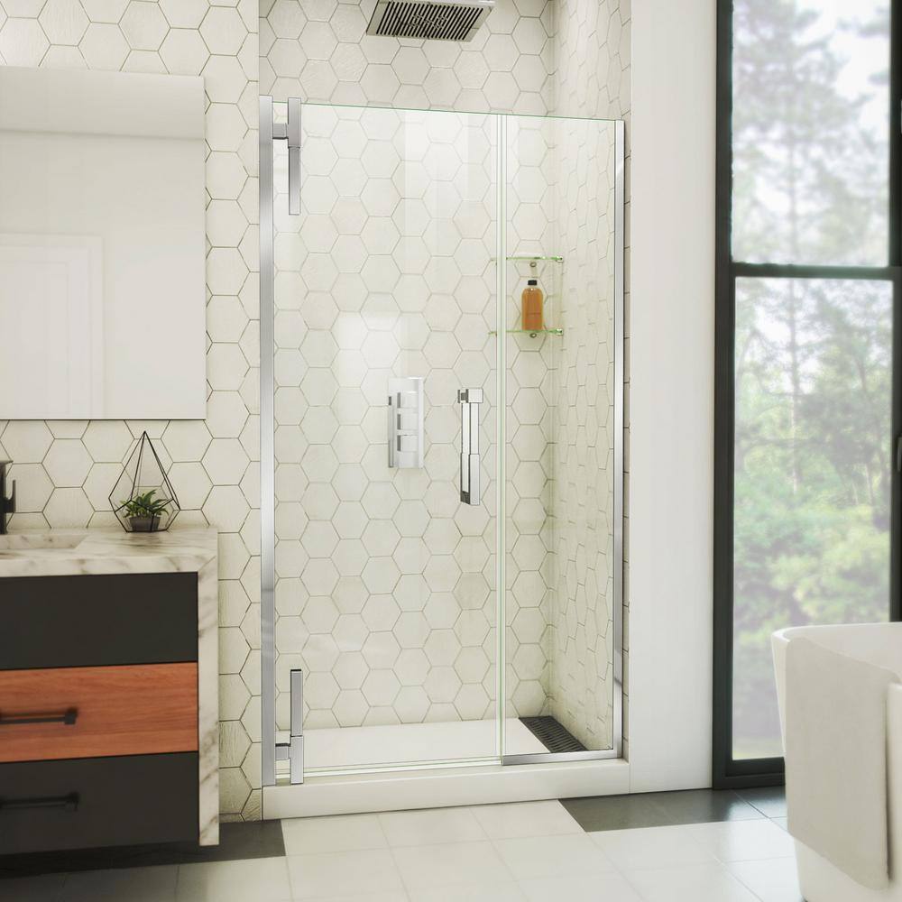 DreamLine Ascend 42 1/2-43 1/2 in. W x 72 in. H Frameless Pivot Shower Door in Chrome