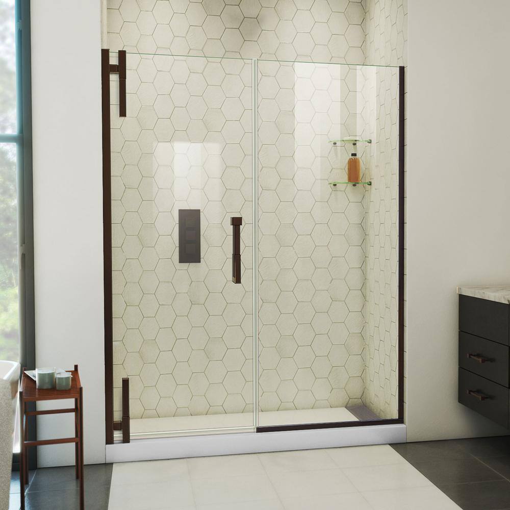 DreamLine Ascend 56 1/2-57 1/2 in. W x 72 in. H Frameless Pivot Shower Door in Oil Rubbed Bronze