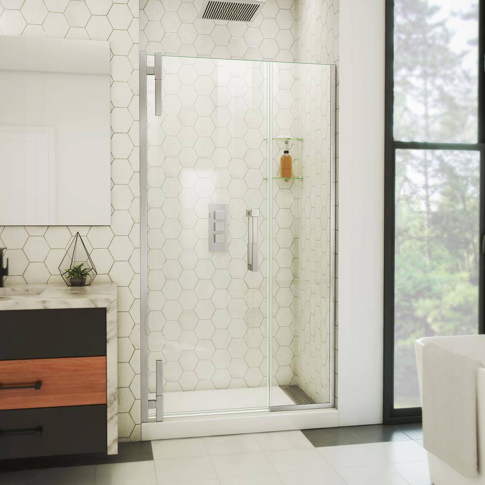 DreamLine Ascend 40 1/2-41 1/2 in. W x 72 in. H Frameless Pivot Shower Door in Brushed Nickel