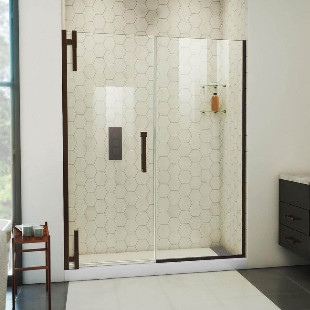 DreamLine Ascend 56-57 in. W x 72 in. H Frameless Pivot Shower Door in Oil Rubbed Bronze