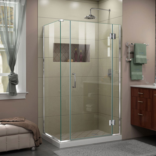 DreamLine Unidoor-X 40 in. W x 30 3/8 in. D x 72 in. H Frameless Hinged Shower Enclosure in Chrome