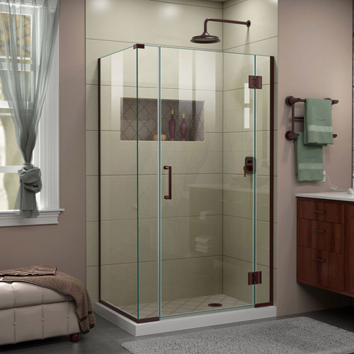 DreamLine Unidoor-X 40 in. W x 34 3/8 in. D x 72 in. H Frameless Hinged Shower Enclosure in Oil Rubbed Bronze