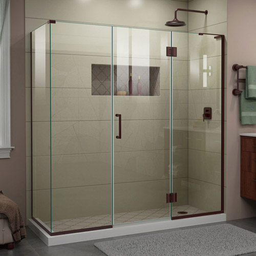 DreamLine Unidoor-X 70 in. W x 30 3/8 in. D x 72 in. H Frameless Hinged Shower Enclosure in Oil Rubbed Bronze