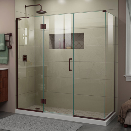DreamLine Unidoor-X 70 1/2 in. W x 30 3/8 in. D x 72 in. H Frameless Hinged Shower Enclosure in Oil Rubbed Bronze