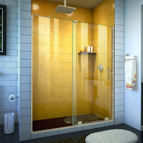 DreamLine Mirage-Z 56-60 in. W x 72 in. H Frameless Sliding Shower Door in Brushed Nickel