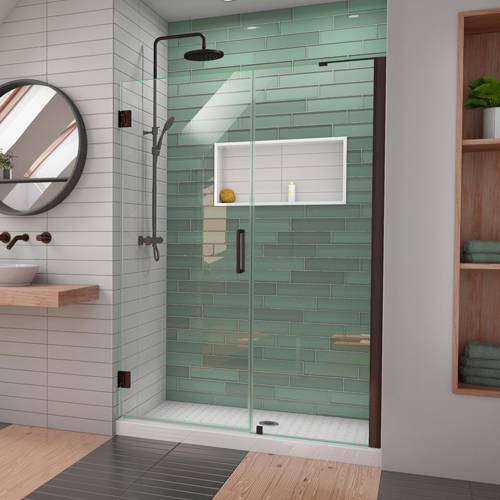 DreamLine Unidoor-LS 50-51 in. W x 72 in. H Frameless Hinged Shower Door in Oil Rubbed Bronze