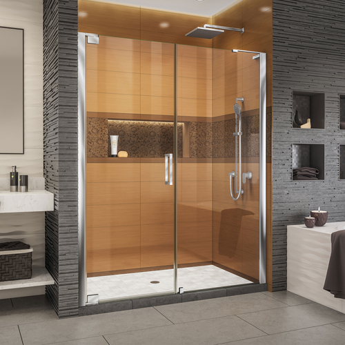 DreamLine Elegance-LS 55 - 57 in. W x 72 in. H Frameless Pivot Shower Door in Chrome